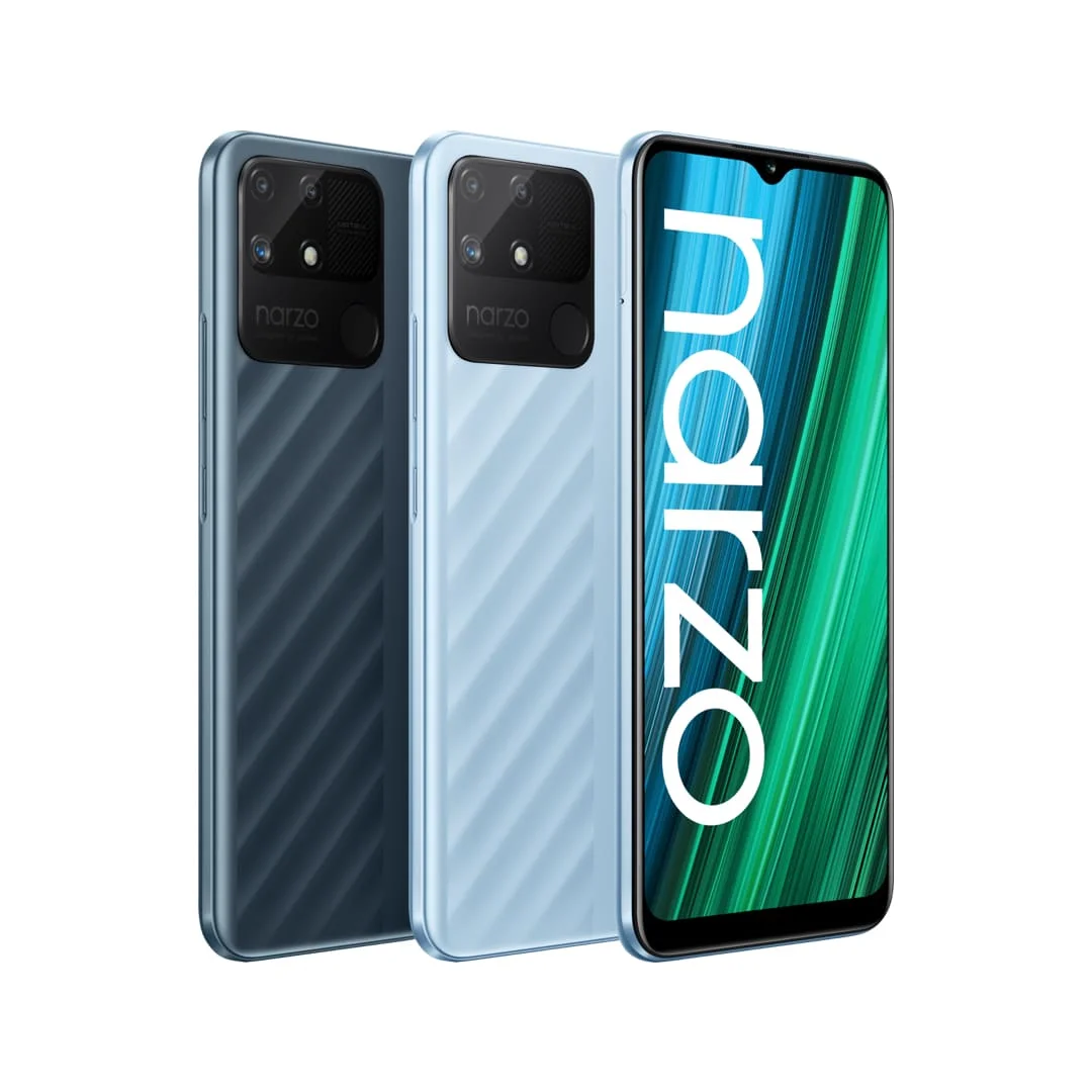  Смартфон realme Narzo 50A, 4 + 128 ГБ, Helio G85, 6000 мАч, 50 МП