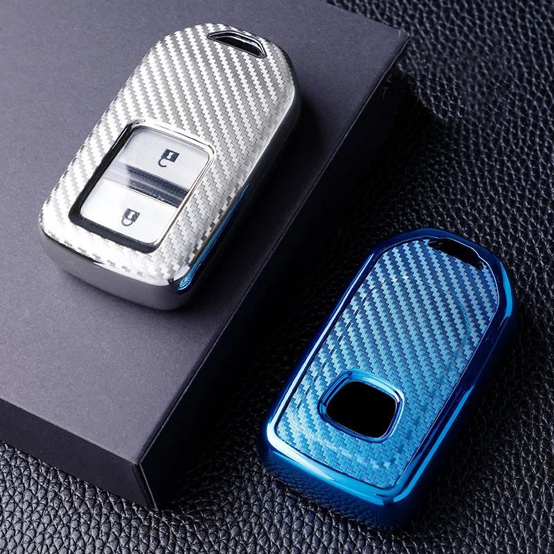 

Мягкий ТПУ чехол из углеродного волокна с полным покрытием ключа дистанционного управления для автомобиля Honda Civic Accord EXL HRV CRZJazz Pilot 2017Accord 2007, ...