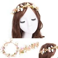 1pcs hair ornaments bridal bow flower wreath handmade headband bridesmaid flower belt children head ring headdress