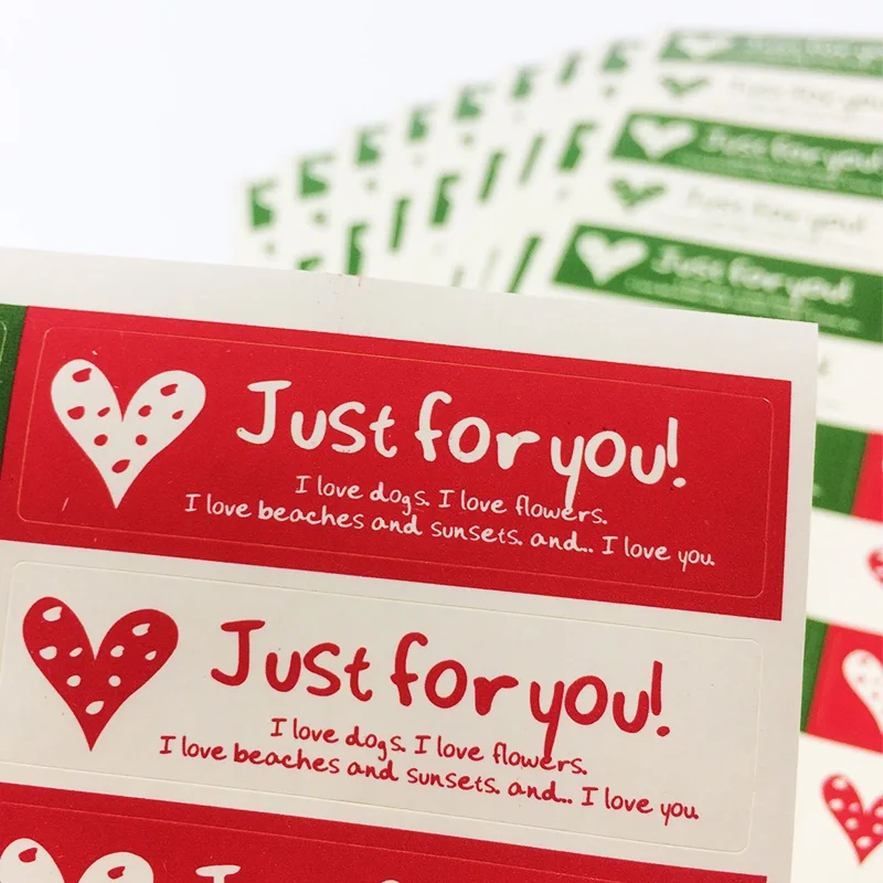 

2000pcs/lot Lovely Love Series just for you Sealing DIY Decorative Stickers Handmade Diy Packsge Label Adhesive Seal Sticker
