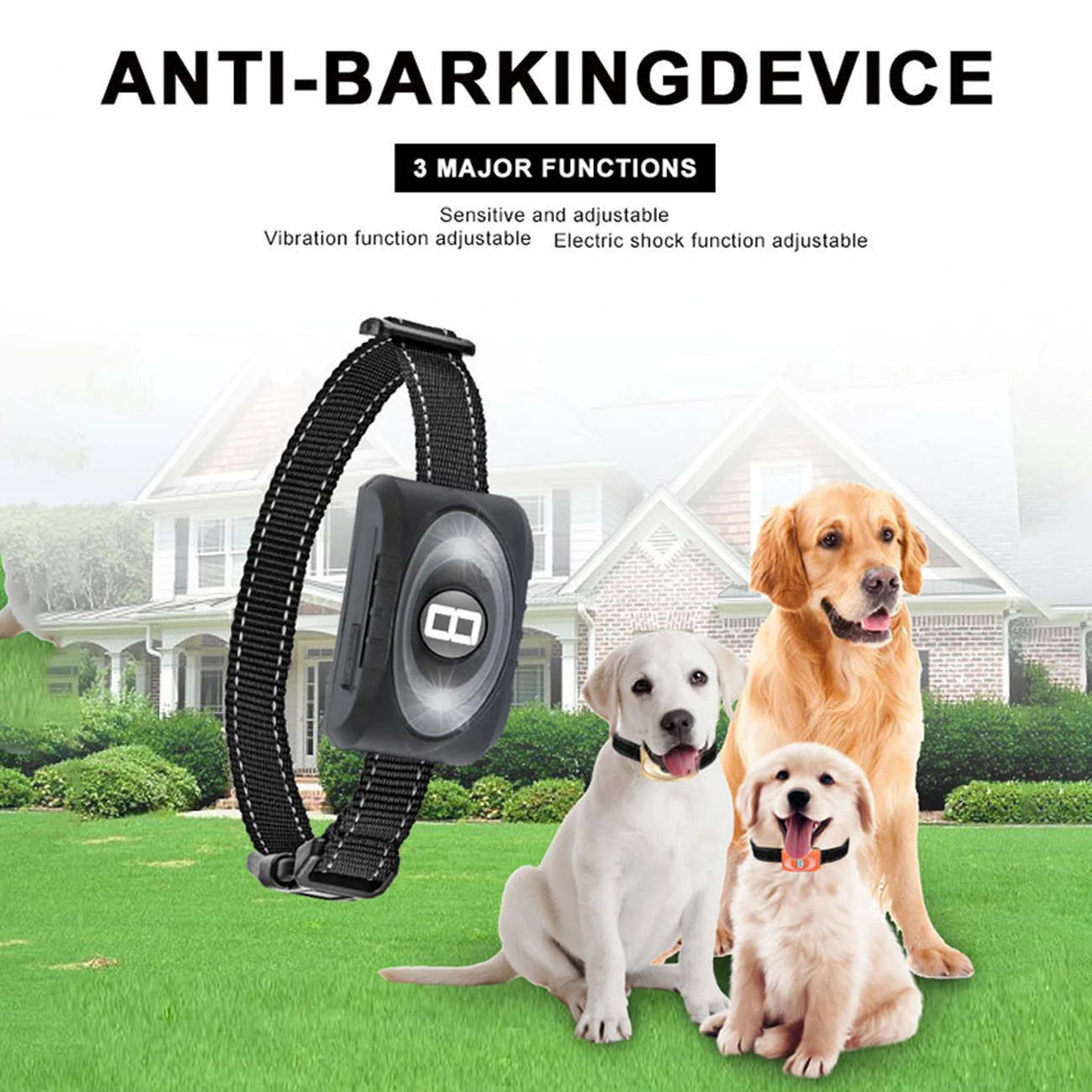 Устройство против лая водонепроницаемый ошейник для собак с цифровым дисплеем