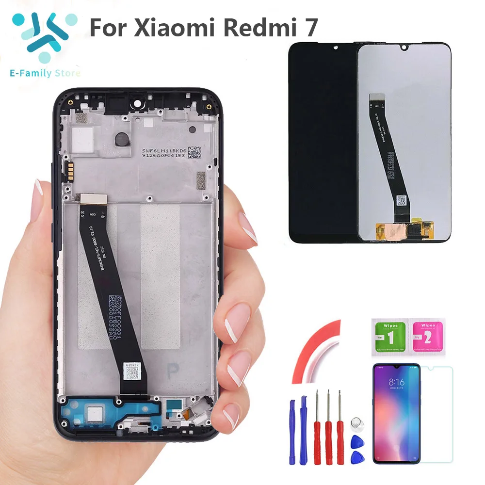 E family 6 26 &quotдля Xiaomi Redmi 7 ЖК дисплей с рамкой экран для Redmi7 рамкой|Экраны мобильных