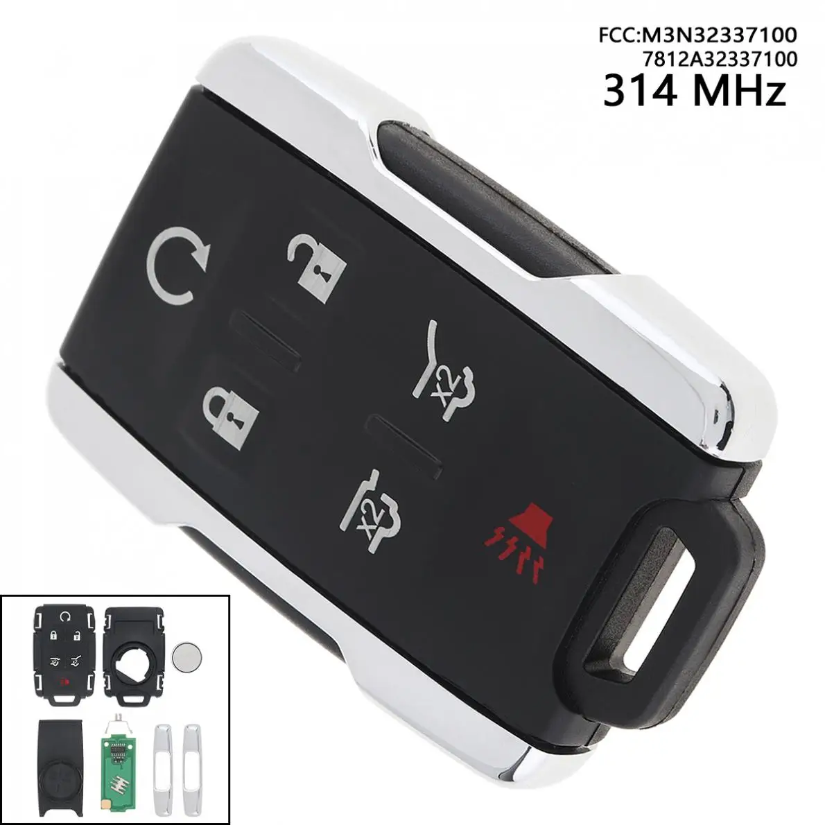314 МГц 6 кнопок дистанционный ключ-брелок от машины оболочка с чипом ID46 M3N32337100 /