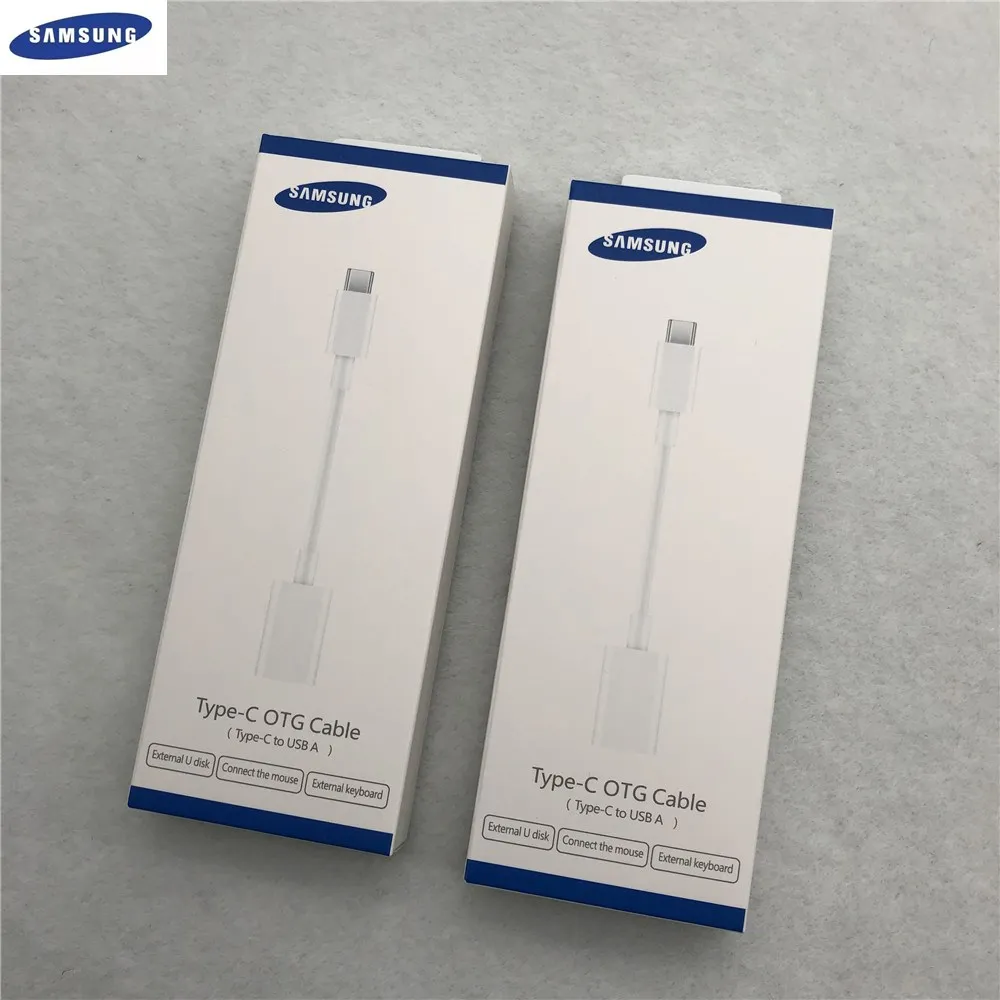 Оригинальный Кабель адаптер Samsung USB Type C OTG 12 см с разъемом типа на A Для Galaxy S10 S8 S9 Plus