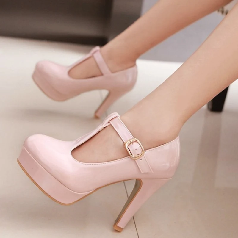 Туфли лодочки женские на высоком каблуке пикантные из лакированной кожи с Т