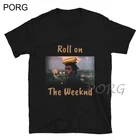 Винтажная черная футболка унисекс Roll on The Weeknd 90-х годов, Мужская футболка, футболки с графическим рисунком в стиле ретро, футболка из 100% хлопка, мужские и женские футболки, топы