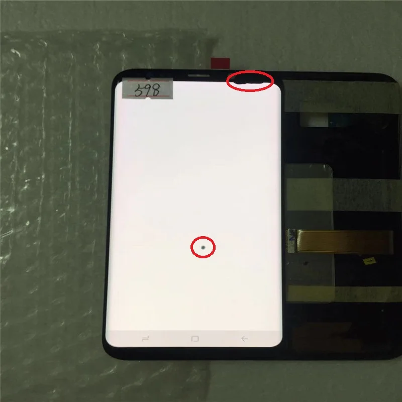 NO.598 ORIGINAL AMOLED LCD for SAMSUNG Galaxy Display S8+ Plus G955U G955F Touch Screen Digitizer With Black Dot - Цвет: NO.598