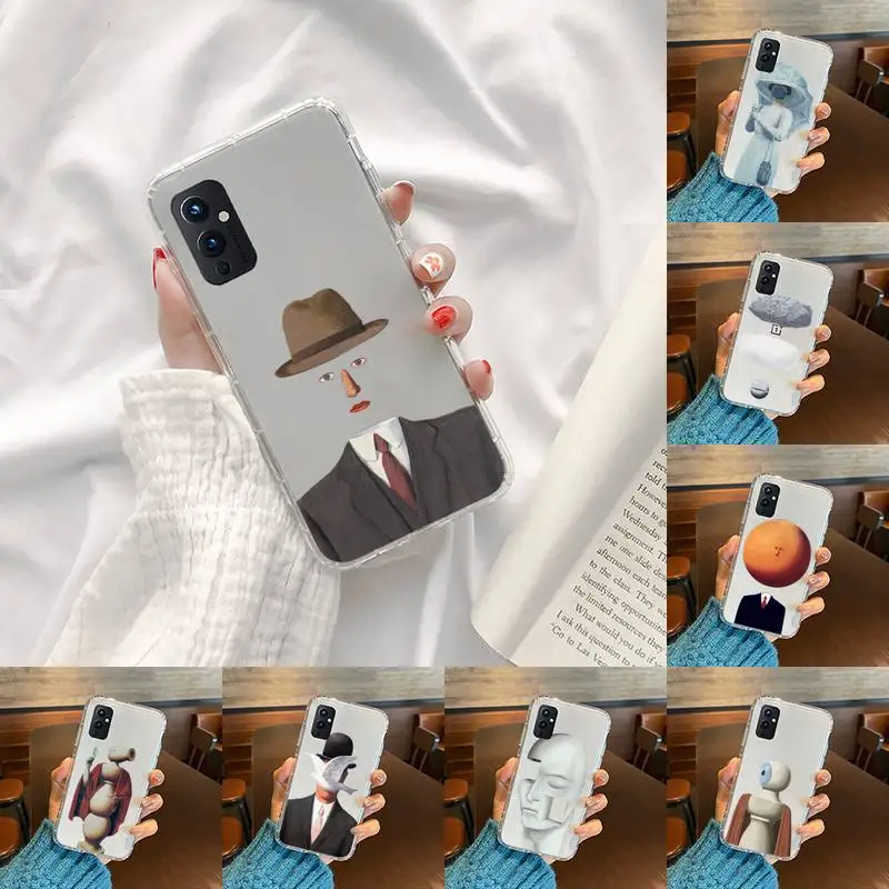 

Rene Magritte painting Phone Case Transparent For OnePlus 9 8 7 7t 8t Oppo find X3 X2 reno5 Vivo X60 X50 Pro MeiZu 17 16XS