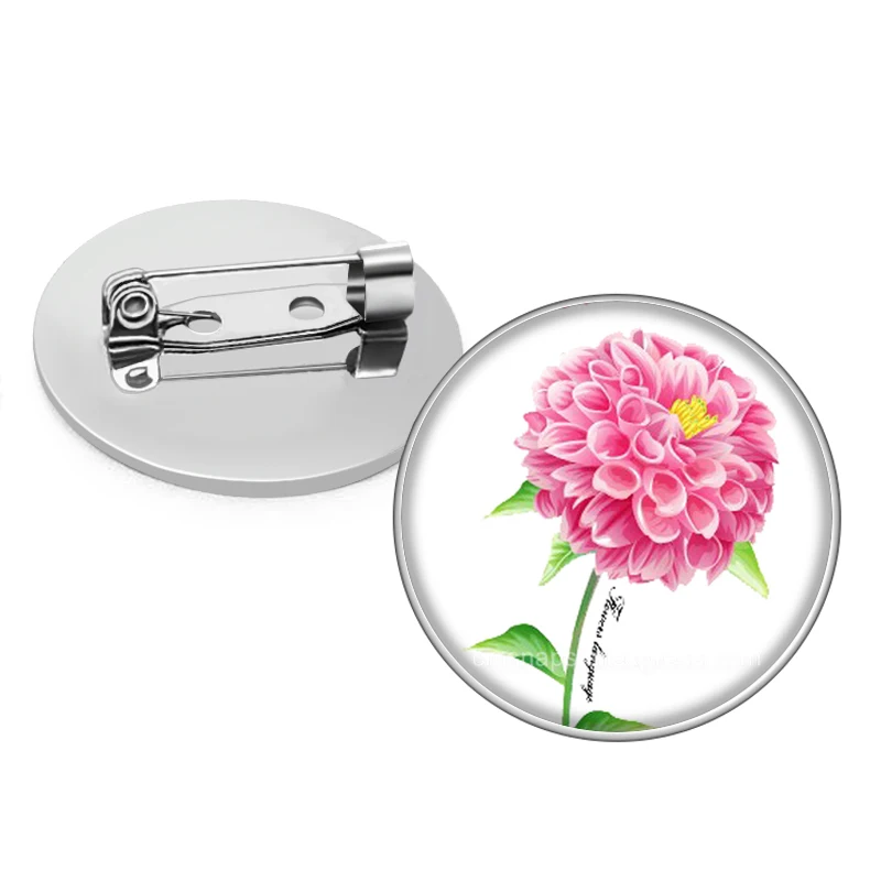 Цветы Маргаритка Папавер рогоносец Гортензия живопись фото Стеклянный кабошон Брошь купол Фото Ювелирные украшения Броши Пин Мужчины Женщины Подарок на.