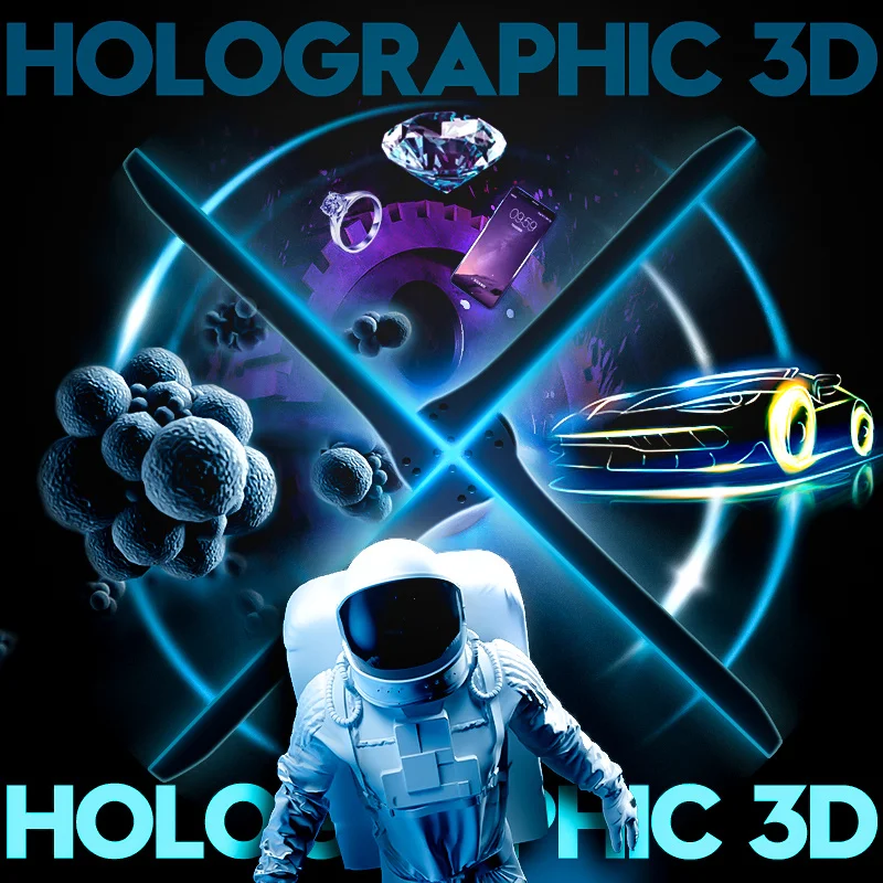 ZIoT 60cm A 3D голографический дисплеер светодиодный вентилятор проектор голограмма