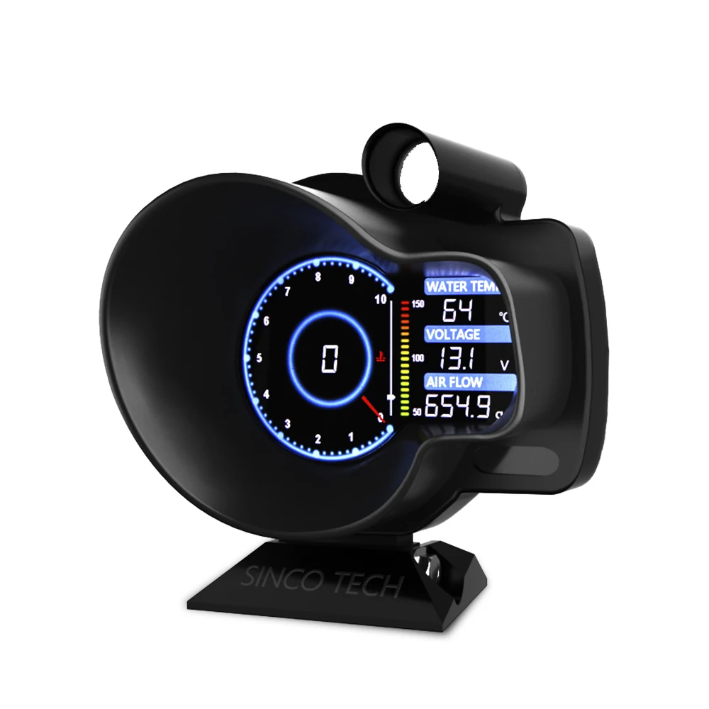 

OBD Multifunctional LCD Racing Gauge RPM 10000 Max With Alarm Function for 12V Vehicles With OBDII Version Voltmeter Water Temp