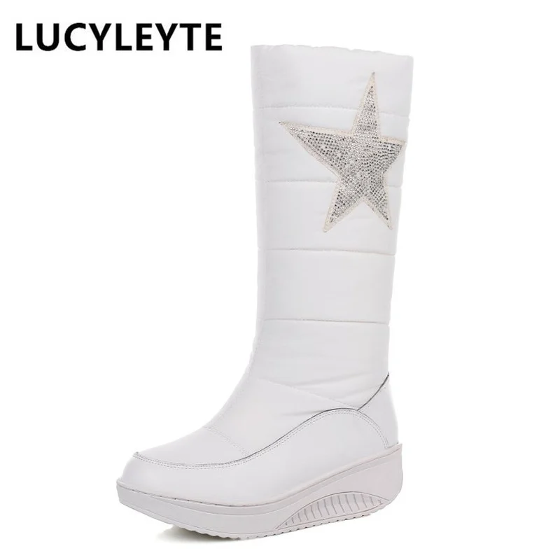 Модные теплые женские дышащие ботинки для снега зимние Плюшевые Пушистые с