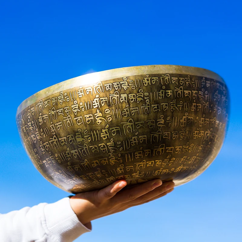 21 см буддийские Писания тибетские поющие чаши непальская серебра ручной