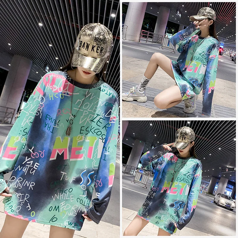 QING MO женская футболка с буквенным принтом офисная Дамская стильная Свободная