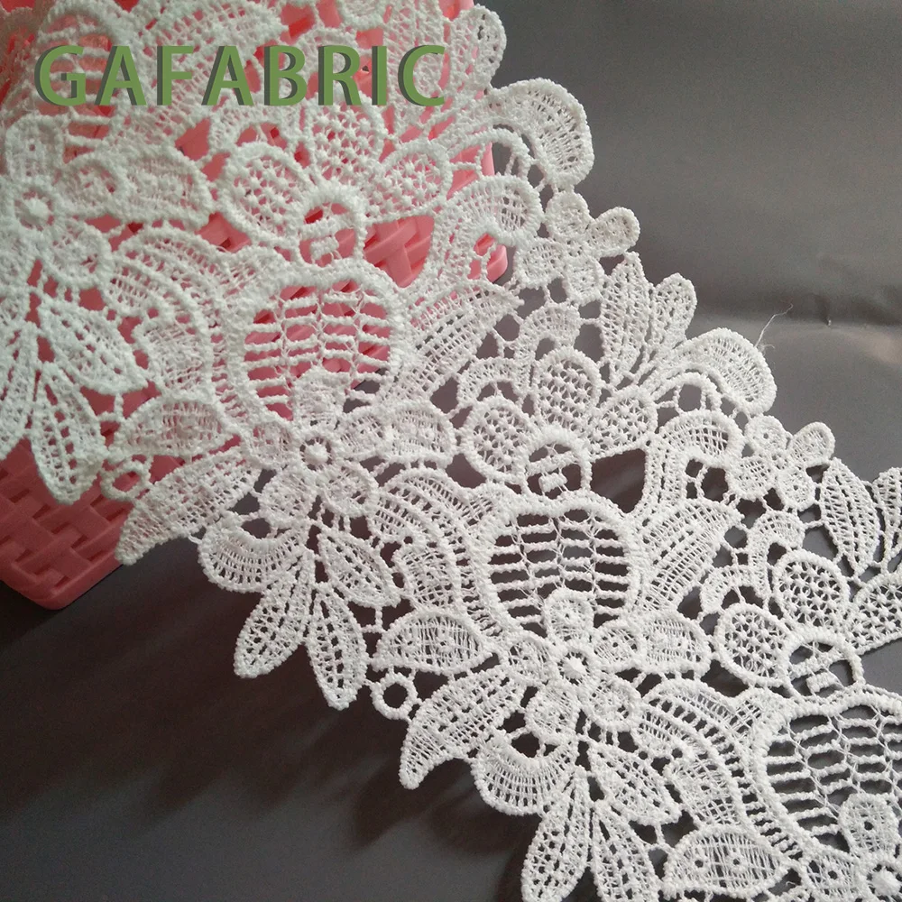 

1 yards High Quality Beautiful White Lace Ribbon Tape 13cm Lace Trim DIY Embroidered For Sewing Decoration african lace fabric
