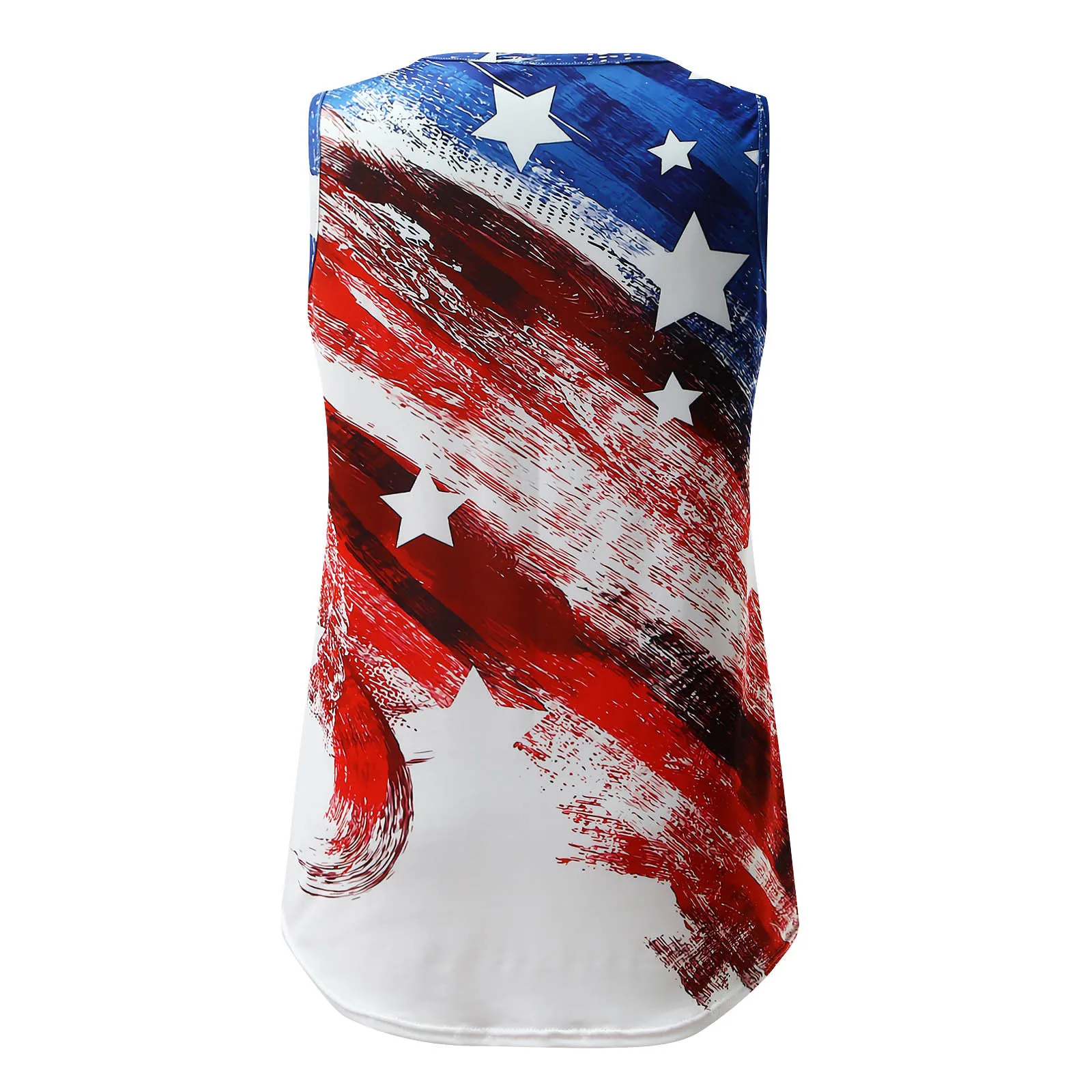 

2021 Independence Day printed Casual Top Women's Sleeveless V Neck Print loose Tank Top Blouse T-Shirt Summer Vintage Oversized