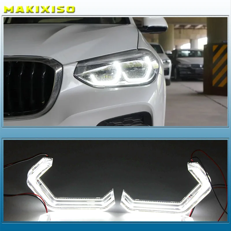 

Светодиодный ангельские глазки M4 Стиль культовый для BMW 2 3 4 серии F30 F31 F32 F34 E90 E60 F10 F80 F82 F83 Ксеноновые/галогенные линзы фары DTM DRL