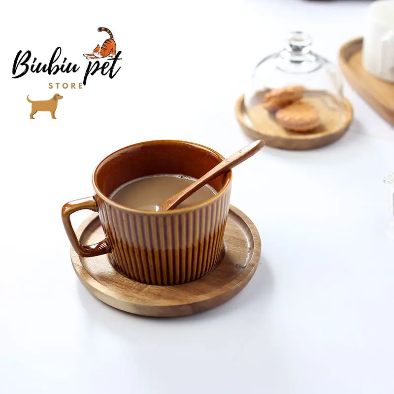 

Japanese Vertical Ceramic Coffee Cup Set With Cushion And Spoon Simple Home Cup Set China Ceramic Coffee Mug