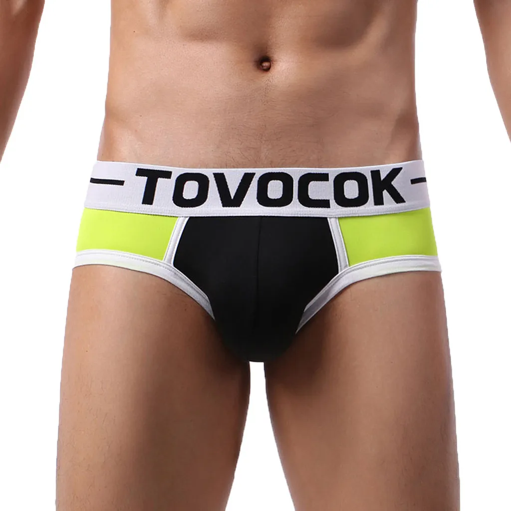 Комбинированные стильные мужские трусы с буквенным принтом удобные нижнее белье