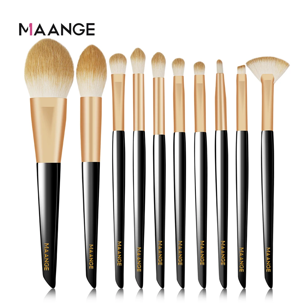 

Набор кистей для макияжа MAANGE, 10 шт., для нанесения основы, пудры, румян, теней, бровей, набор кистей для макияжа