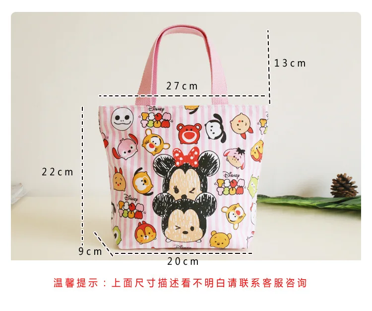 Портативная Холщовая Сумка для ланча мультяшный Disney Дамская тканевая Сумочка с