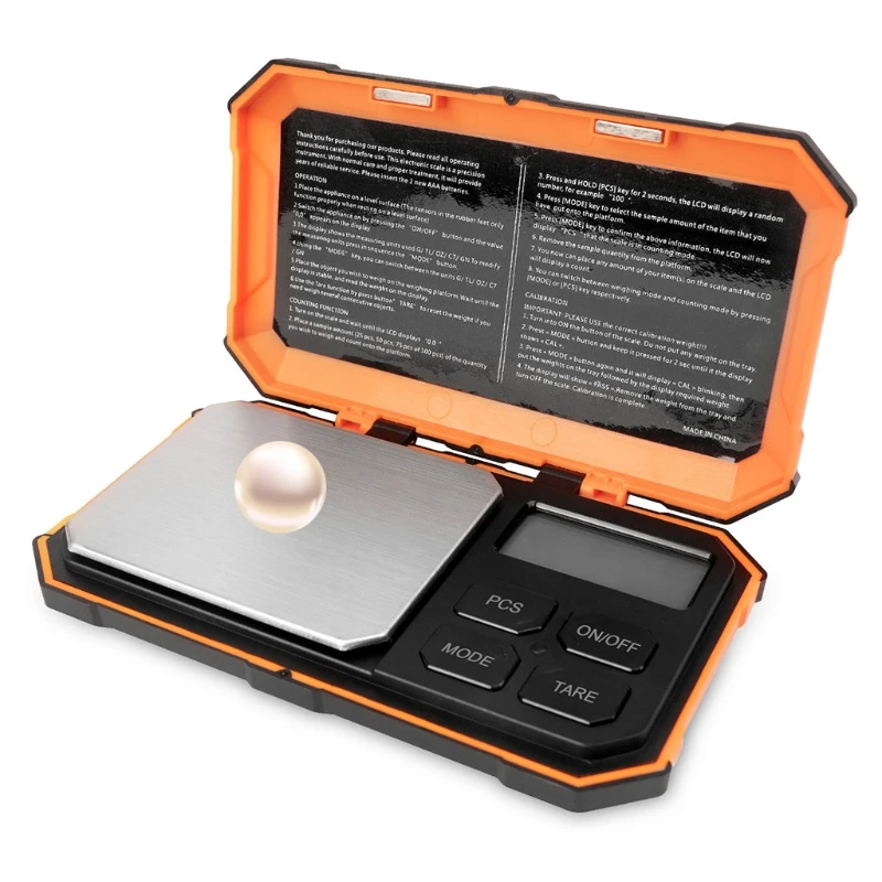 

Digital Pocket Scale 200g x 0.01g Jewelry Gram Scale 5 Units Conversion Mini Scale with LCD Display Tare Function