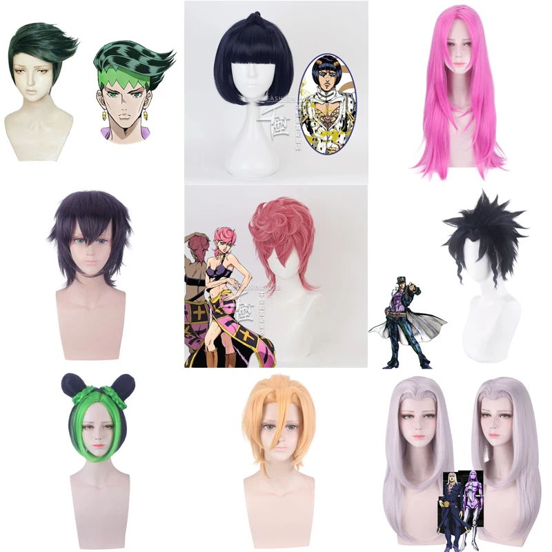 

Приключения Джоджо Косплэй парик Сьерра-Леоне Abbacchio Moody Blues парик JOJO Золотой ветер голову костюм парики для вечеринок на Хэллоуин