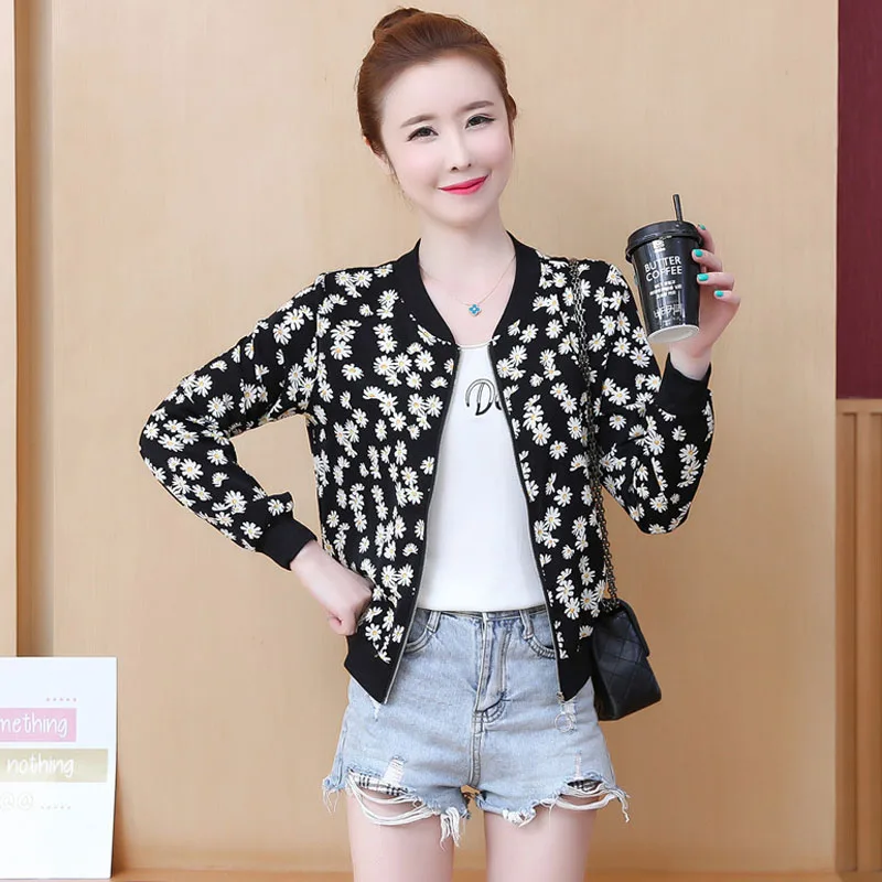 Размера плюс куртка бомбер с 2021 летнее платье для женщин куртки цветочным узором