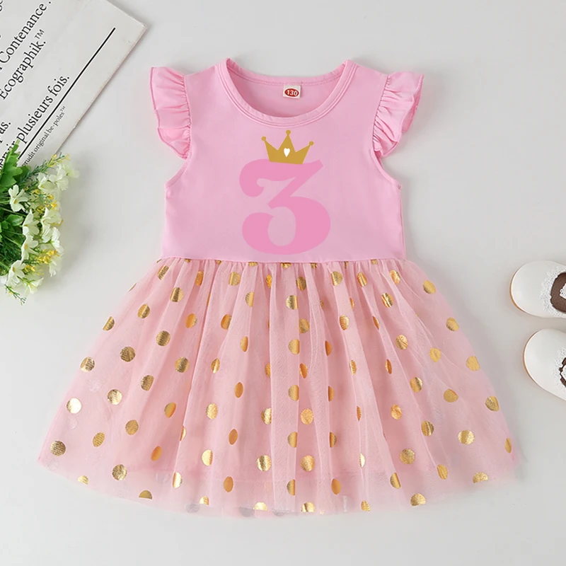 Vestido de cumplea&ntilde;os para ni&ntilde;a de 1 a 6 a&ntilde;os, bonito vestido de princesa para beb&eacute;, ropa infantil, 2021-4