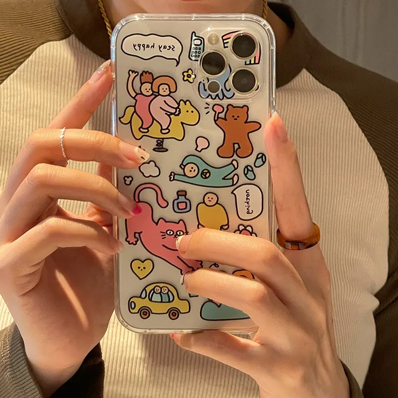 Чехол для телефона с мультяшным ленивым котом iPhone 14 13 12 11 Pro Max X XS XR 7 8 Plus