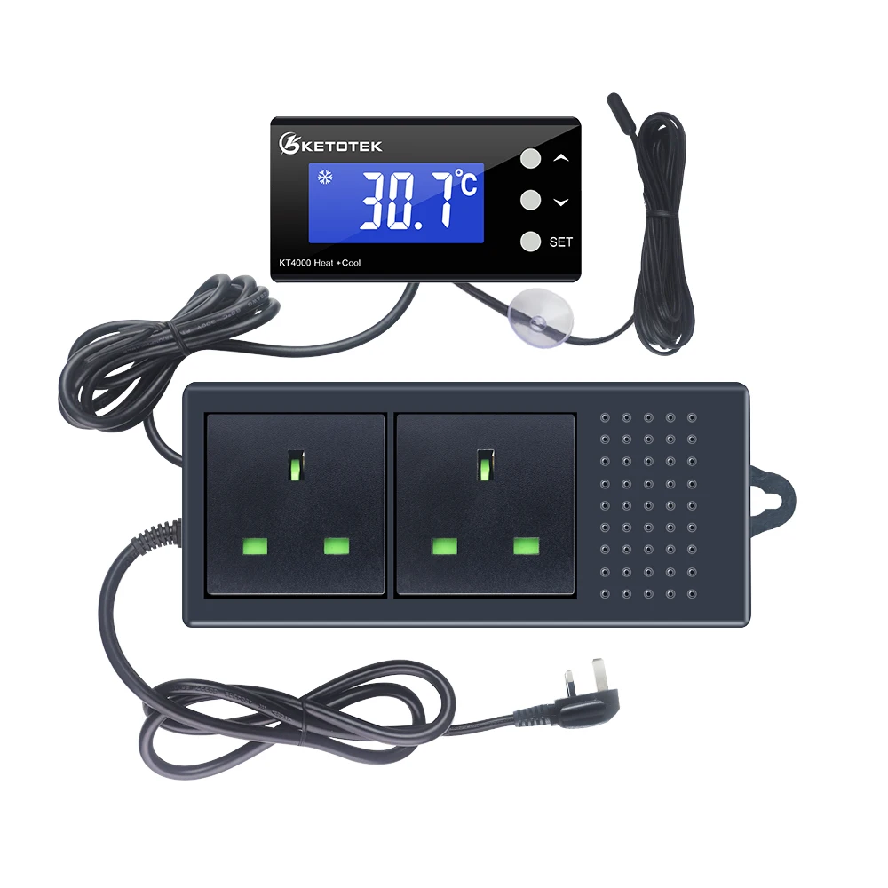 

Aquarium Thermostat Regulator EU/US/UK Plug Socket with Thermal Sensor Pet Temperature Controller for Refrigeration Heater