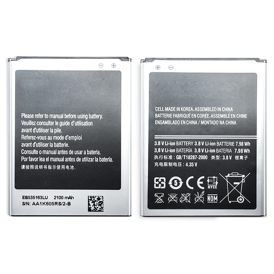 Аккумулятор для SAMSUNG Galaxy I9082 EB535163LU батарея Samsung I9080 J7 Neo I9118 I9060 сменная 2100