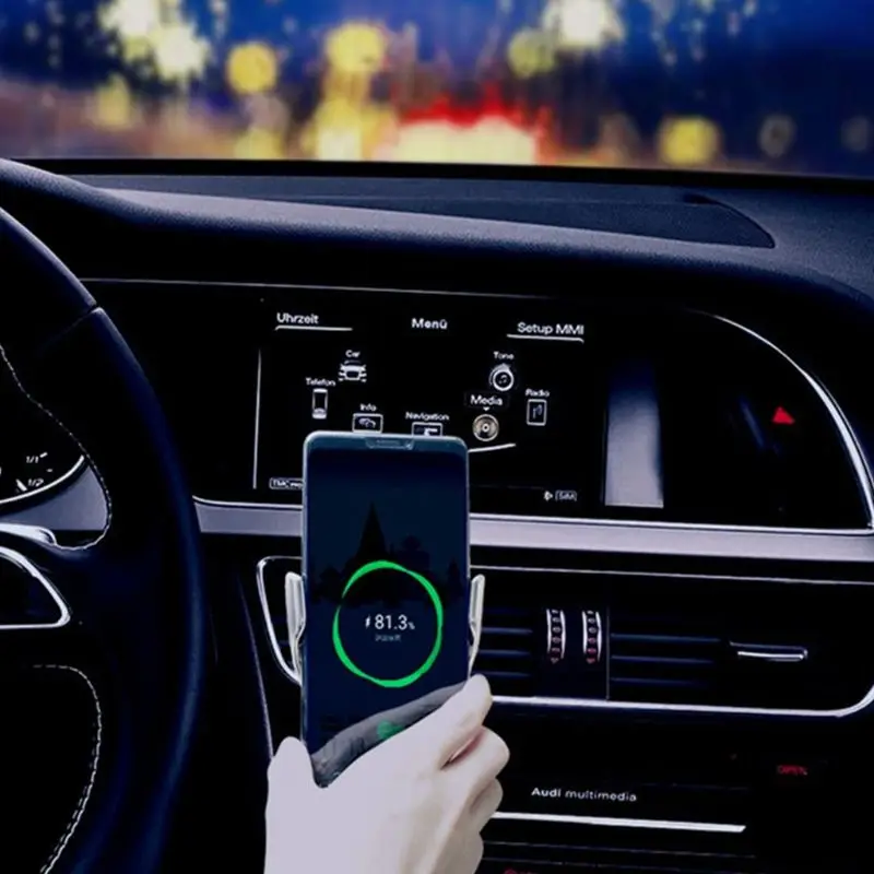 Умная Автоматическая обновленная версия R2, инфракрасный датчик, автомобильный держатель телефона, зажимное вентиляционное отверстие, 10 Вт, быстрая зарядка, беспроводные зарядные устройства