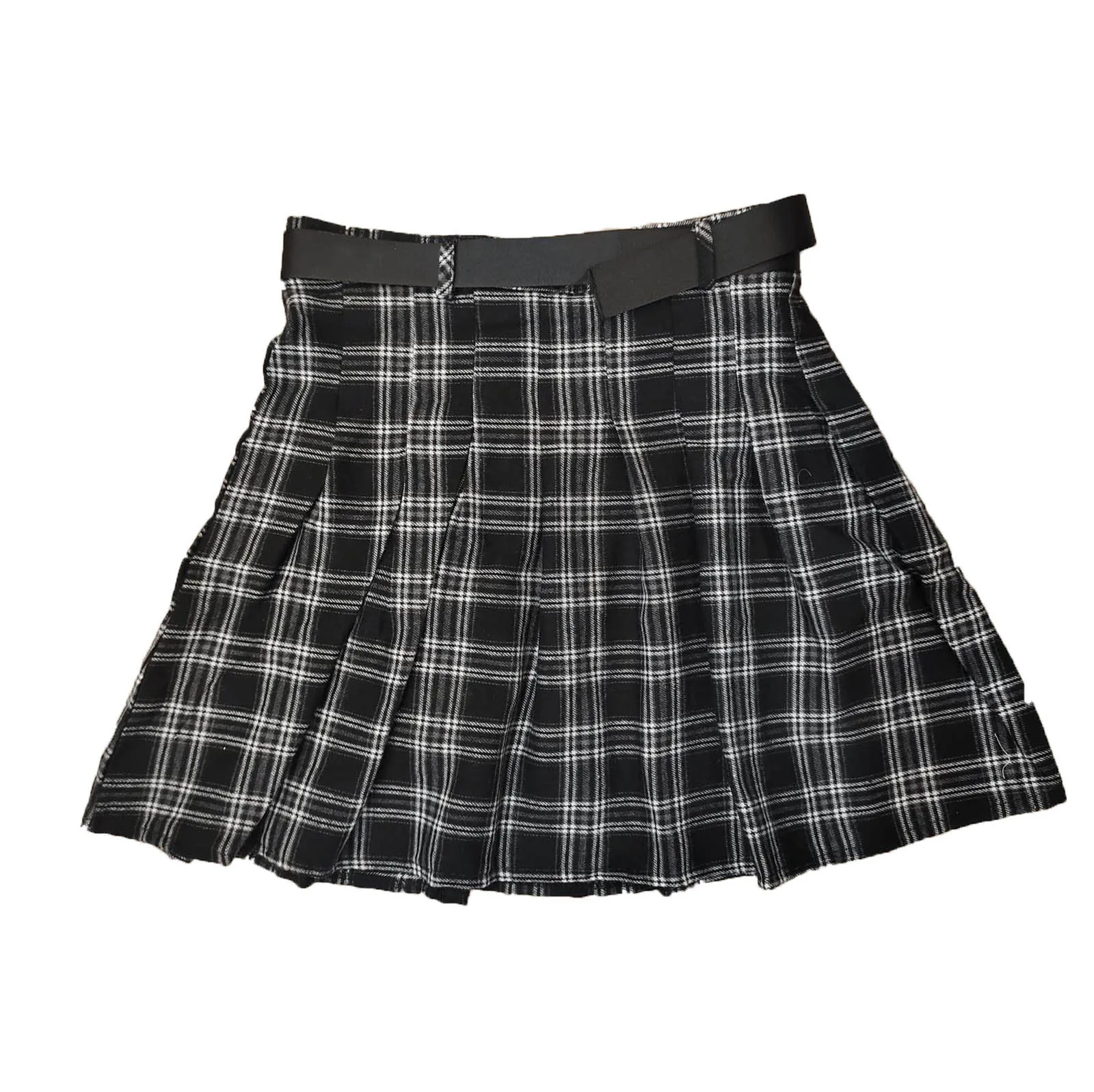 

Women Summer Tennis Skirts Belts Pockets Lattice Chain Punk Pleated Uniform Skirt Kawaii Mini Skirts For Teen Girls jupe#30