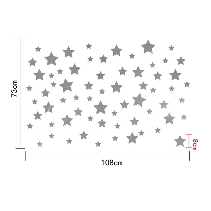

Star Silver Stars Pattern PVC DIY Wall Art Decals for Kids Room Decoration Wall Stickers Home Decor