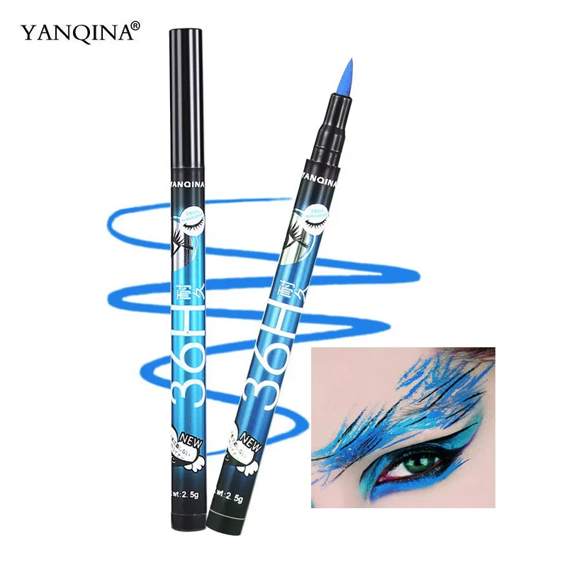 

Makeup Blue Color Liquid Eyeliner Pencil Women Eye Make Up Waterproof Soft Eye Liner Pen Professional Eyes Beauty Cosmetics Tool