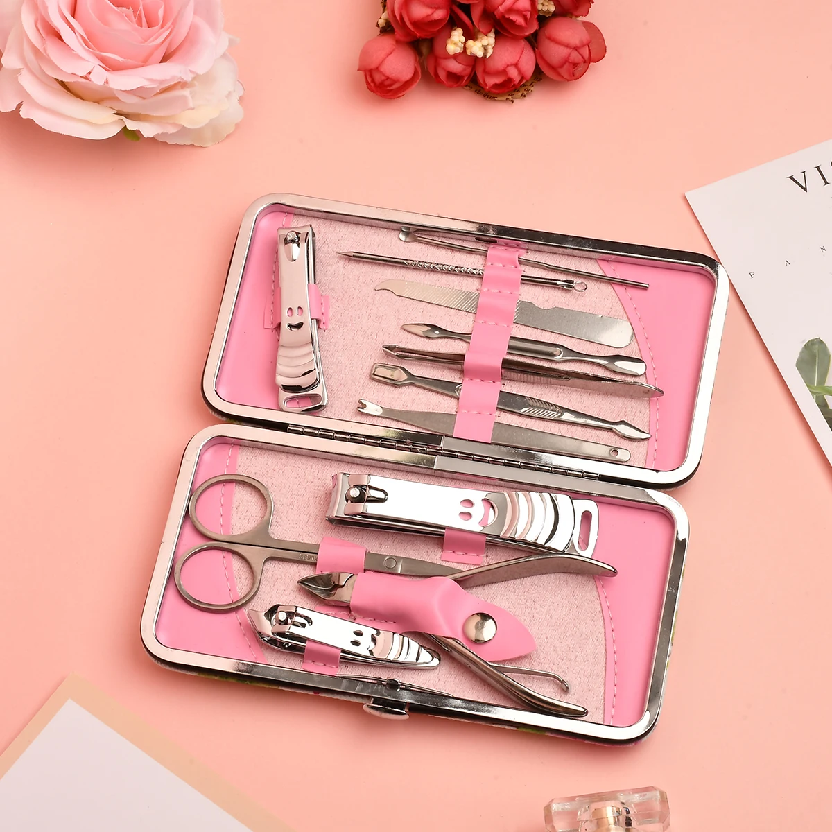 

12Pcs Professional Nail Clippers Manicure Set High Quality Stainless Steel Nail Cutter Scissor Cuticle Nipper Nail Tools Set