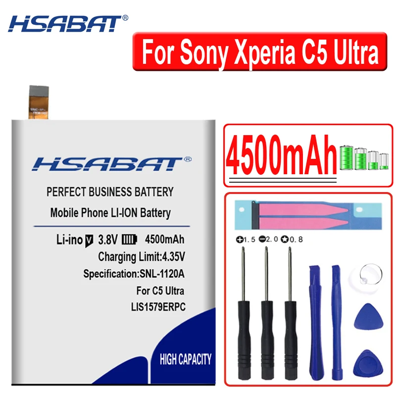 HSABAT 4500 мА/ч, LIS1579ERPC Батарея для sony Xperia C5 ультра/Dual Core E5506 E5553 E5533 E5563 Z3 плюс Z3+/Dual Core E6553 Z4 E6533