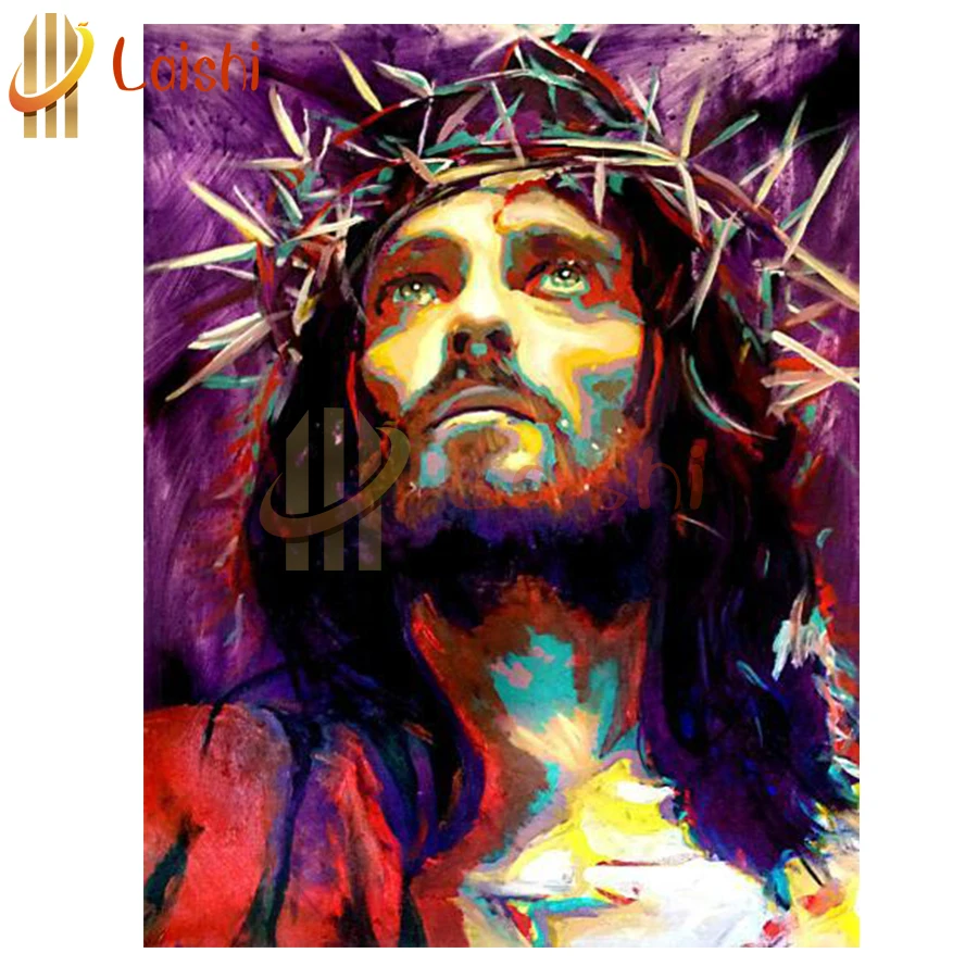 Картины квадратной формы на религиозную тему Иисус абстрактные граффити