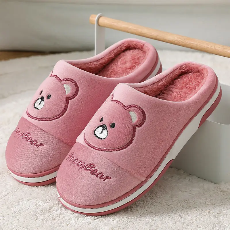 

Cotton Fashion Unisex Slippers Autumn and Winter Indoor Home Women Slippers Cute Warm Fur Ladies Flat Slippers