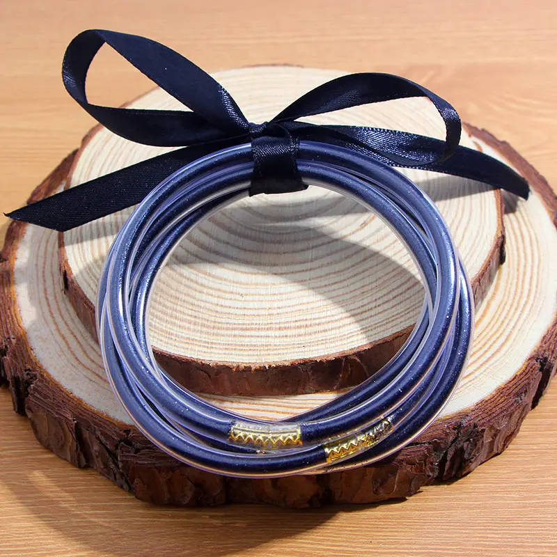 JUST FEEL 5 шт бантик золотистого цвета глиттер Набор браслетов 2019 все погодные стек