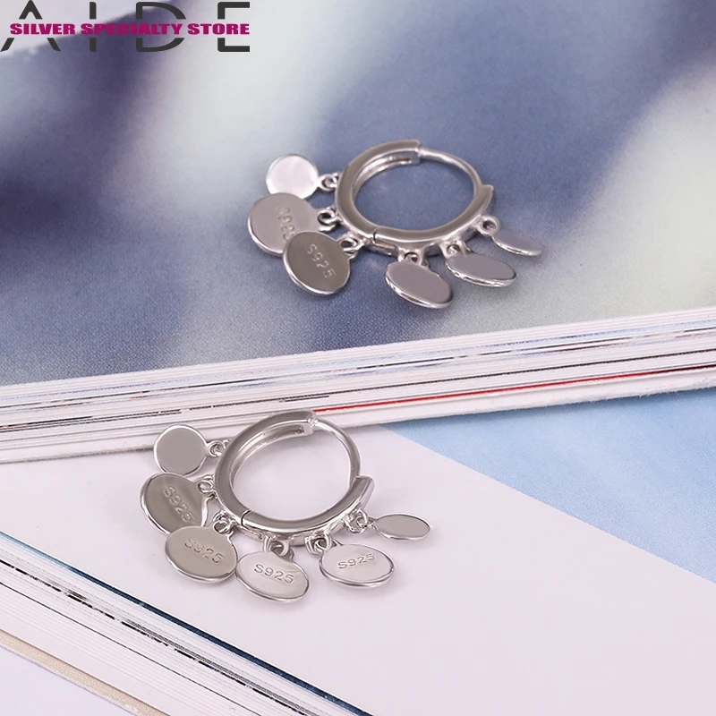 

AIDE 925 Sterling Silver Earrings For Women S925 Silver Hoop Earrings Trend For Girls Earrings Jewelry Pendientes Bijoux Aretes
