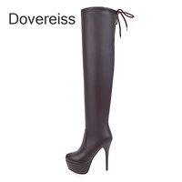 2022 winter women fashion high heels new brown waterproof ladies boots stilettos heels over the knee boots big size 40 41 42 43