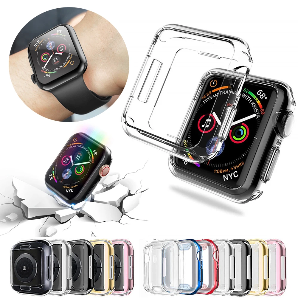 Чехол для часов Apple iWatch 5 4 3 2 1 42 мм 38 мягкий прозрачный тонкий защитный чехол из ТПУ