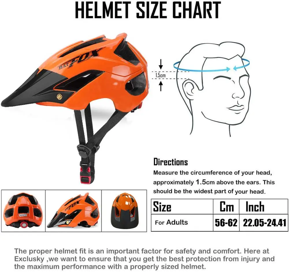 BATFOX Велоспорт Шлем шоссейный велосипед горный шлем для активного отдыха на