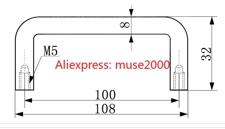 Дверная ручка из стали 304 прочной u образной формы для шкафа M4 M5 расстояние между