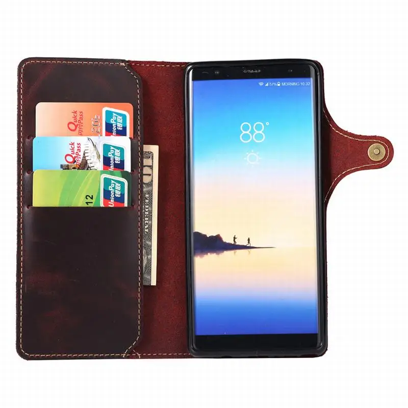 

Genuine Leather Case For Samsung Galaxy Note 8 Case Flip Retro Luxury Wallet Phone Cover For Samsung Note 9 10 Pro Business Case