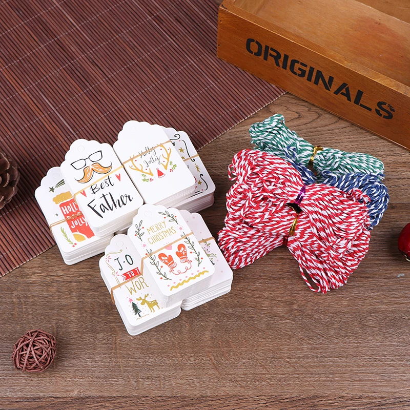 50 шт. бирки для рождественских подарков крафт-бумага бирка этикетка
