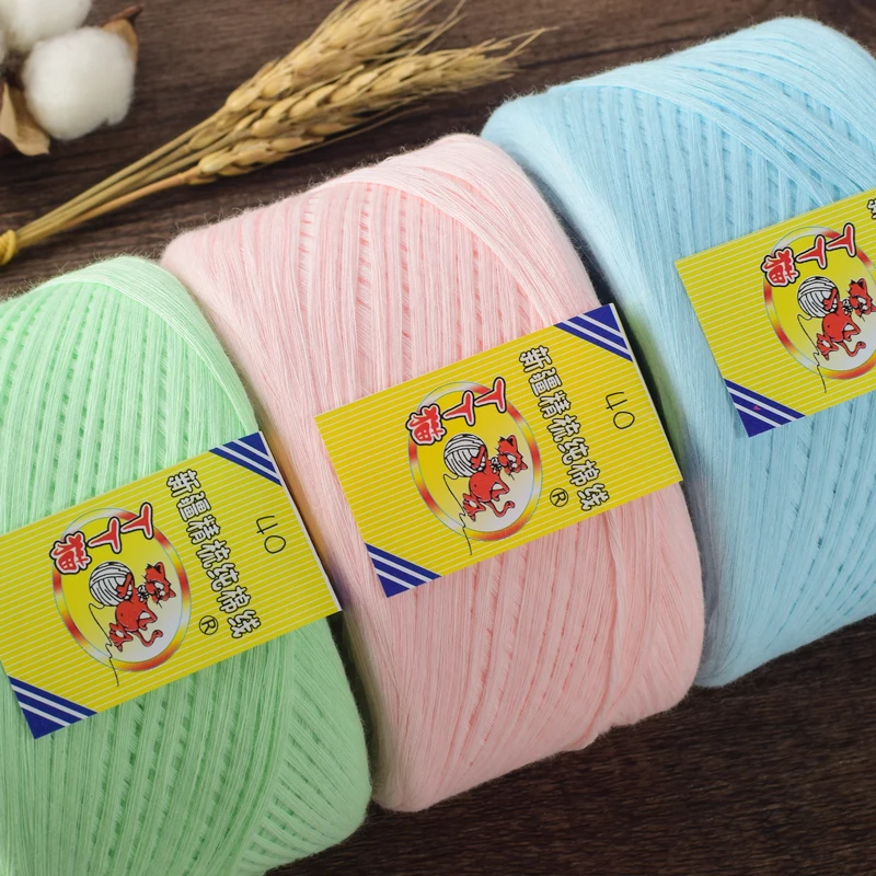 100% Cotton Knitting Yarn Crochet Needlework High quality Wool For Hand Baby Sweater 220g | Дом и сад