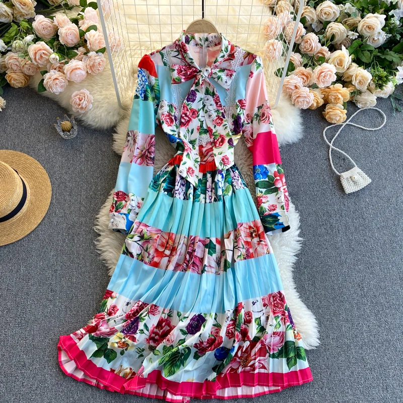 

Женское ТРАПЕЦИЕВИДНОЕ ПЛАТЬЕ в стиле ретро, элегантное облегающее платье с бантом на шее и длинным рукавом, модель R790 в Корейском стиле